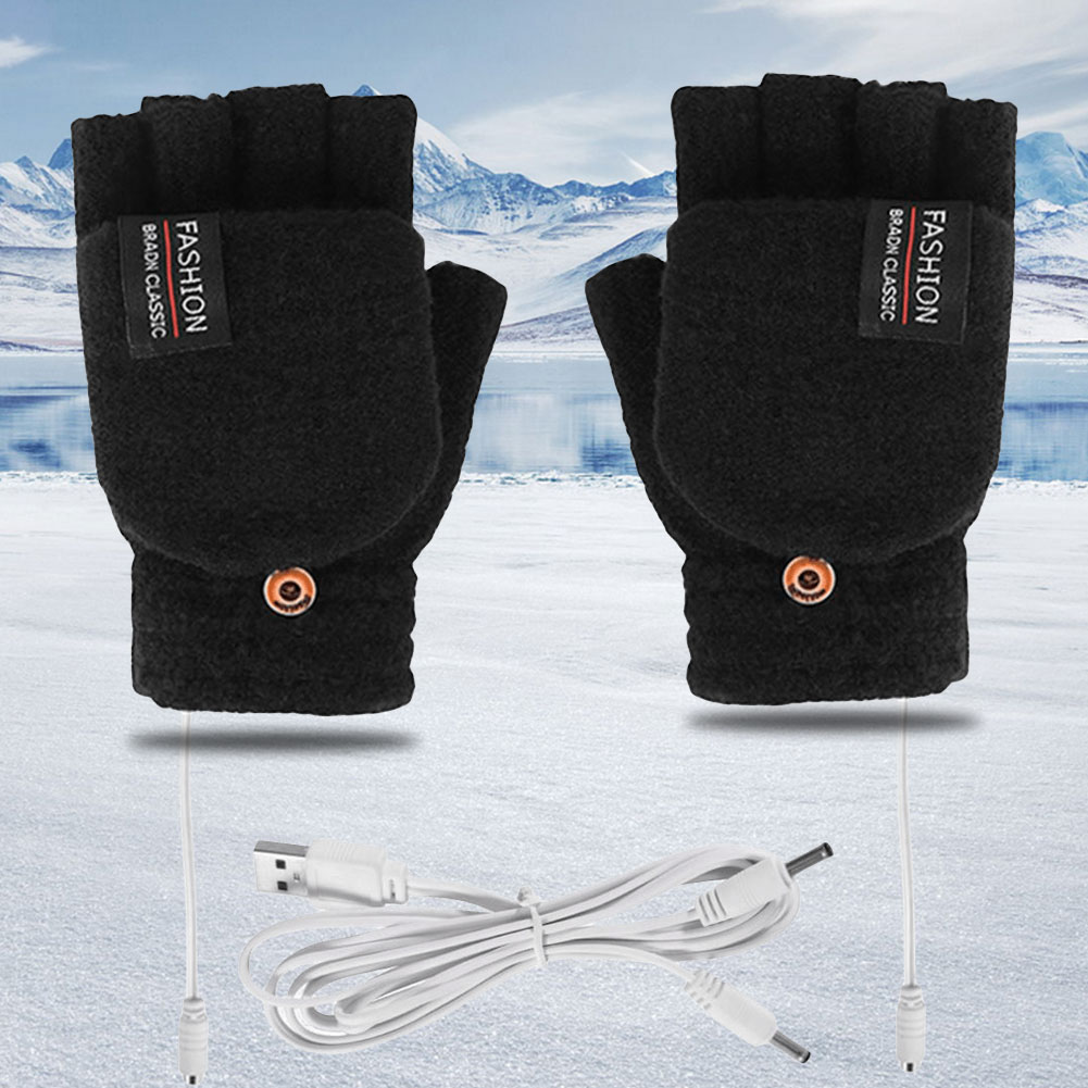 Hand Warmer Electric - ถุงมือให้ความร้อนสองด้าน ซักได้ ชาร์จไฟได้ ถุงมือไร้นิ้ว ให้ความอบอุ่น ถุงมือไฟฟ้าให้ความร้อน