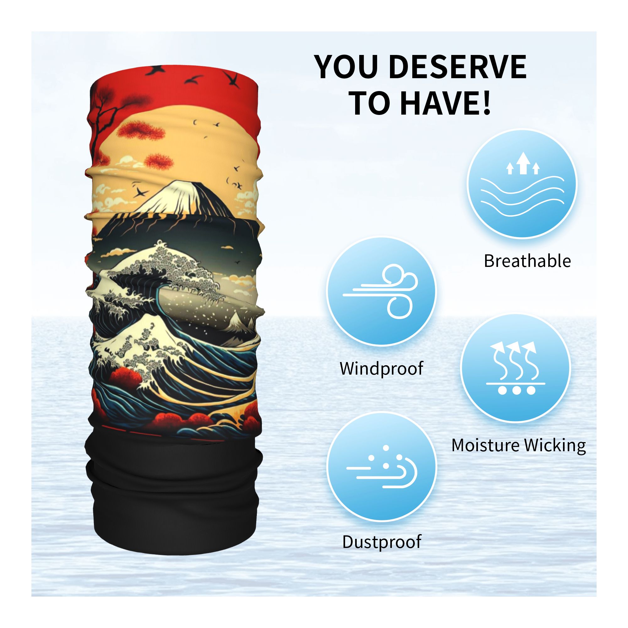 ผ้าพันคอกันหนาว The Great Wave - Neck Gaiter Fleece บทวิจารณ์และราคา