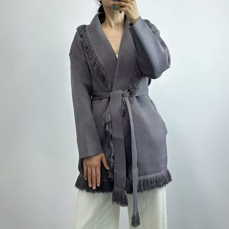 เสื้อคาร์ดิแกนถักขนสัตว์ยาวสำห - Wool Coat Peacoat บทวิจารณ์และราคา