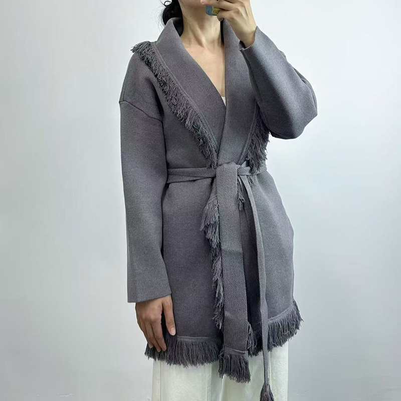 เสื้อคาร์ดิแกนถักขนสัตว์ยาวสำห - Wool Coat Peacoat บทวิจารณ์และราคา