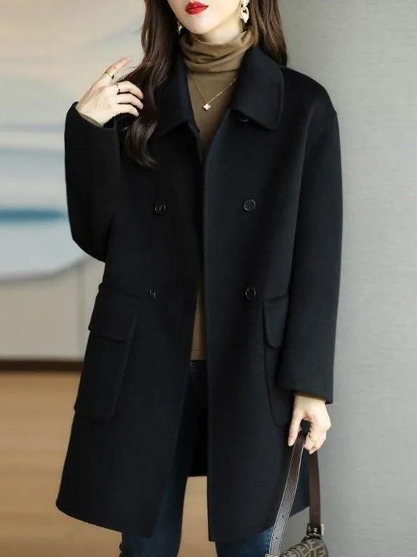 เสื้อโค้ทวูลความยาวปานกลางสไตล - Wool Coat Peacoat บทวิจารณ์และราคา