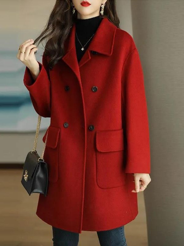 เสื้อโค้ทวูลความยาวปานกลางสไตล - Wool Coat Peacoat บทวิจารณ์และราคา