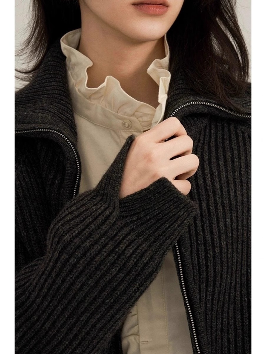 เสื้อโค้ทถักแขนยาวผ้าแคชเมียร์ - Wool Coat Peacoat บทวิจารณ์และราคา