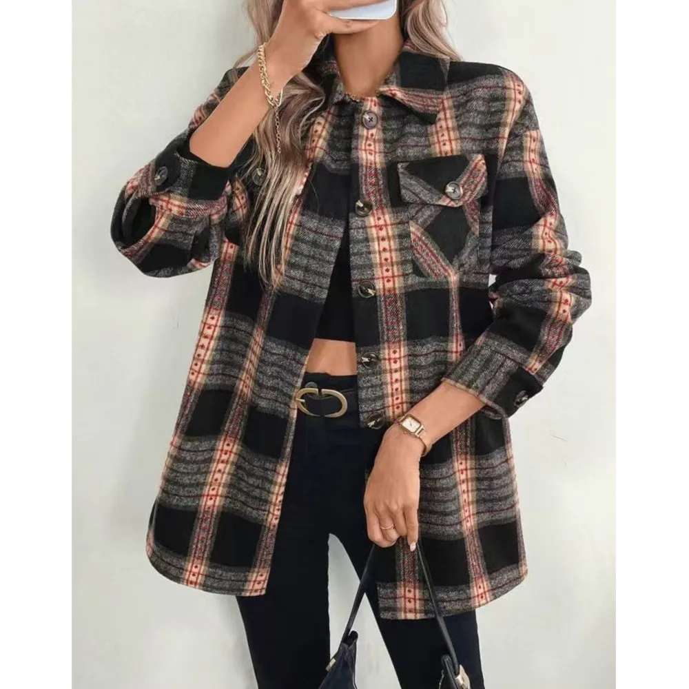 เสื้อโค้ทแฟชั่นผู้หญิงสำหรับฤด - Flannel Shirt Lined บทวิจารณ์และราคา