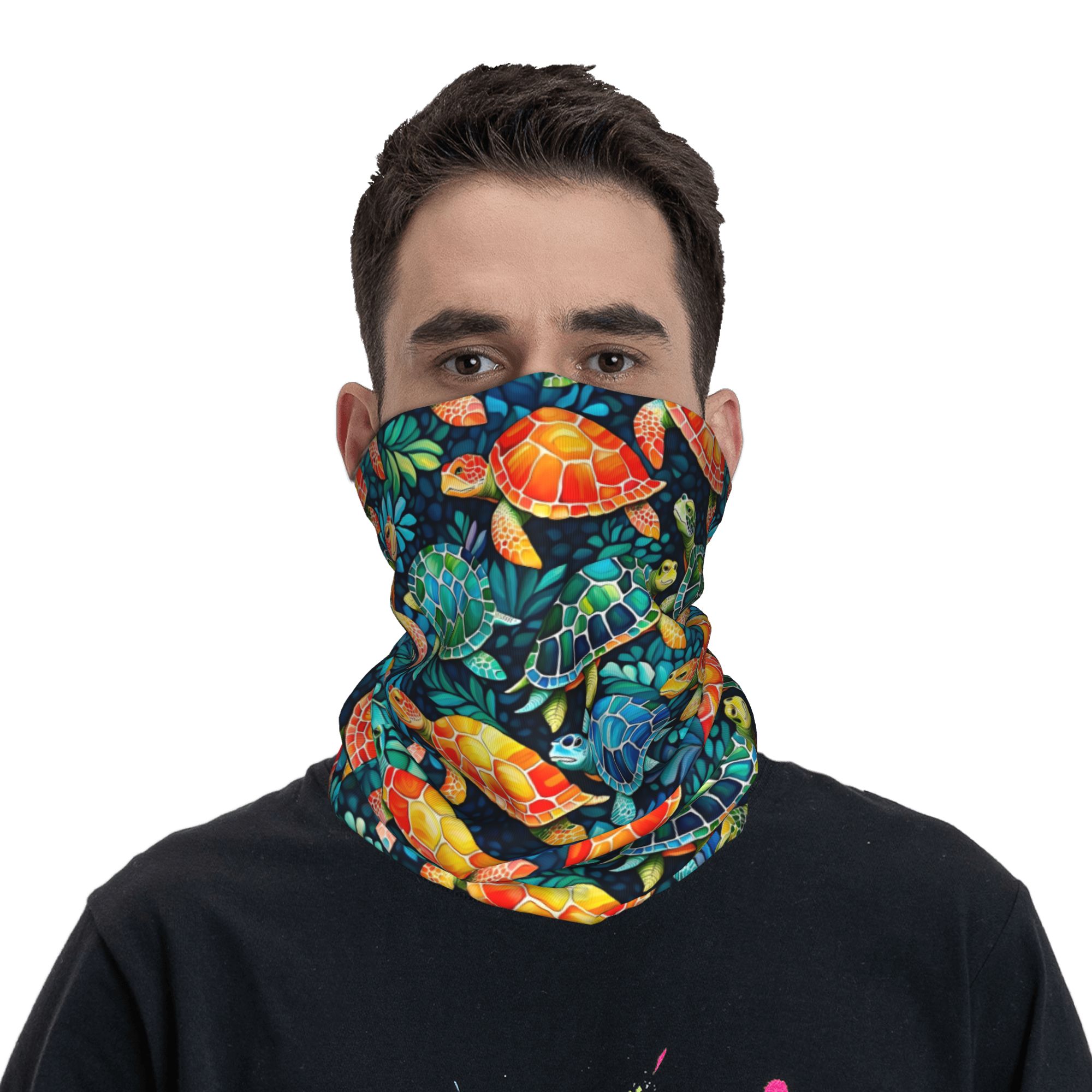 ผ้าพันคอแบบคลุมหน้าลายเต่าทะเล - Neck Gaiter Fleece บทวิจารณ์และราคา